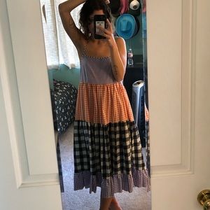 Urban renewal multicolor gingham midi dress